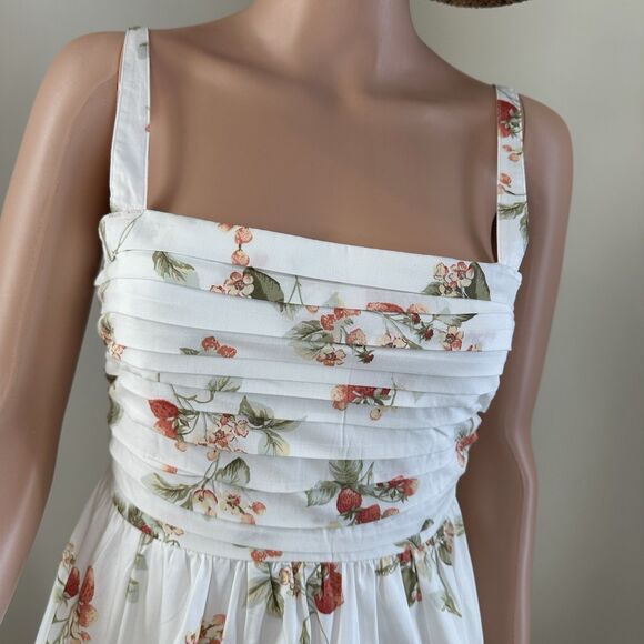 NEW Abercrombie & Fitch Women’s Emerson Poplin Midi Dress in Strawberry Print XS - Picture 6 of 16